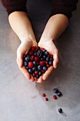 Mixed Berries in Cupped Hands