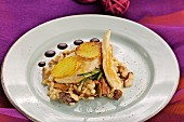 Porcini mushroom risotto with chicken breast and ginger