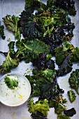 Kale chips with lime mayonnaise