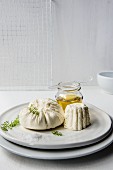 Homemade ricotta with olive oil