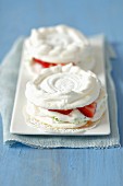 Mini pavlova with lime cream and strawberries