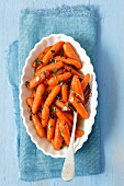 Mini carrots braised in butter with honey and thyme