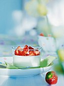 Yoghurt cream with fresh strawberries
