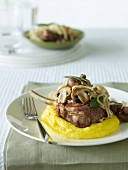 Veal Cutlets with Mushrooms and Polenta