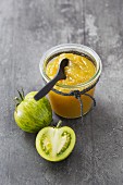 Homemade green tomato chutney