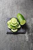 Cucumber, partially sliced