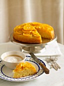 Mandarin & Almond Upside-Down Cake