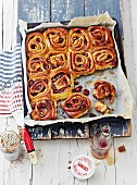 Sticky buns with cherries