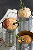 Rosemary bread baked in a tin can