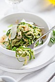 Courgette pasta with garlic
