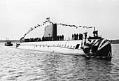 USS Nautilus submarine launch,1954