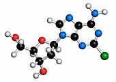 Cladribine cancer drug molecule