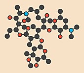 Azithromycin antibiotic drug molecule