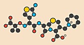 Ceftazidime antibiotic drug molecule