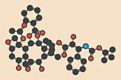 Docetaxel cancer drug molecule