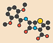 Meticillin antibiotic drug molecule