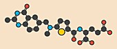 Raltitrexed cancer drug molecule