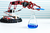 Robotic arm pouring chemical