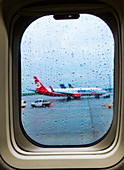 View through plane window