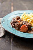 Wild boar ragout with soft egg noodles