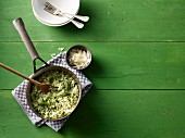Wild garlic risotto with Parmesan cheese