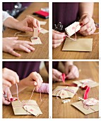 Instructions for making an Advent calender from stamped, numbered envelopes