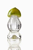 A citrus press by Nude with half a lime