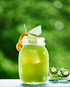 Cucumber limeade (an ice-cold, refreshing drink made from cucumbers and lime juice)