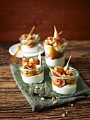 Fig and yoghurt dessert with caramelised nuts