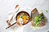Shakshuka (poached egg in tomato sauce, North Africa)