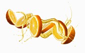 Oranges with a splash of oil