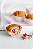 Berry and banana muffins with oats