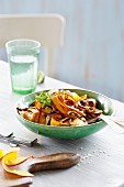 Pumpkin salad in a ceramic bowl