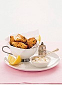Hake fritters with olive mayonnaise