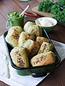 Kale bread with linseeds