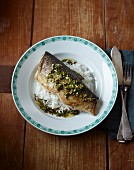 Trout with a Mexican herb sauce