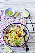 Cold Mexican-style farfalle salad