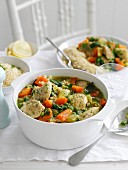 Chicken stew with vegetables and dill