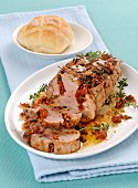 Pork fillet with dried tomatoes and thyme