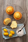 Moelleux citron (French lemon cakes) with grated coconut