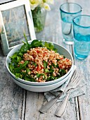 Tabbouleh salad with tomato and rocket