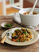 Vegetable dhal with rice (India)