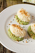 Rice dumplings with chopped nuts
