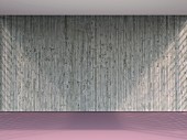 3D rendering of empty room with concrete wall