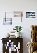 Vintage-style interior with creative arrangement of pictures