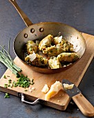 Cheese dumplings with chives