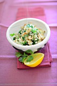 Couscous salad with herbs and lemons
