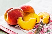 Peaches, whole and halved