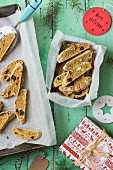 Pumpkin biscotti with almonds and cranberries