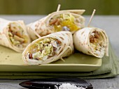 Chinese cabbage, orange and seed wraps